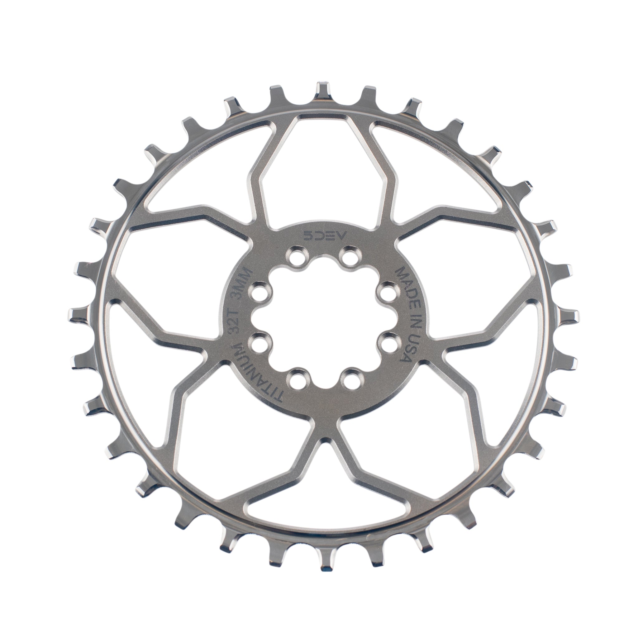 5Dev 8 Bolt Titanium Chainring - T-Type
