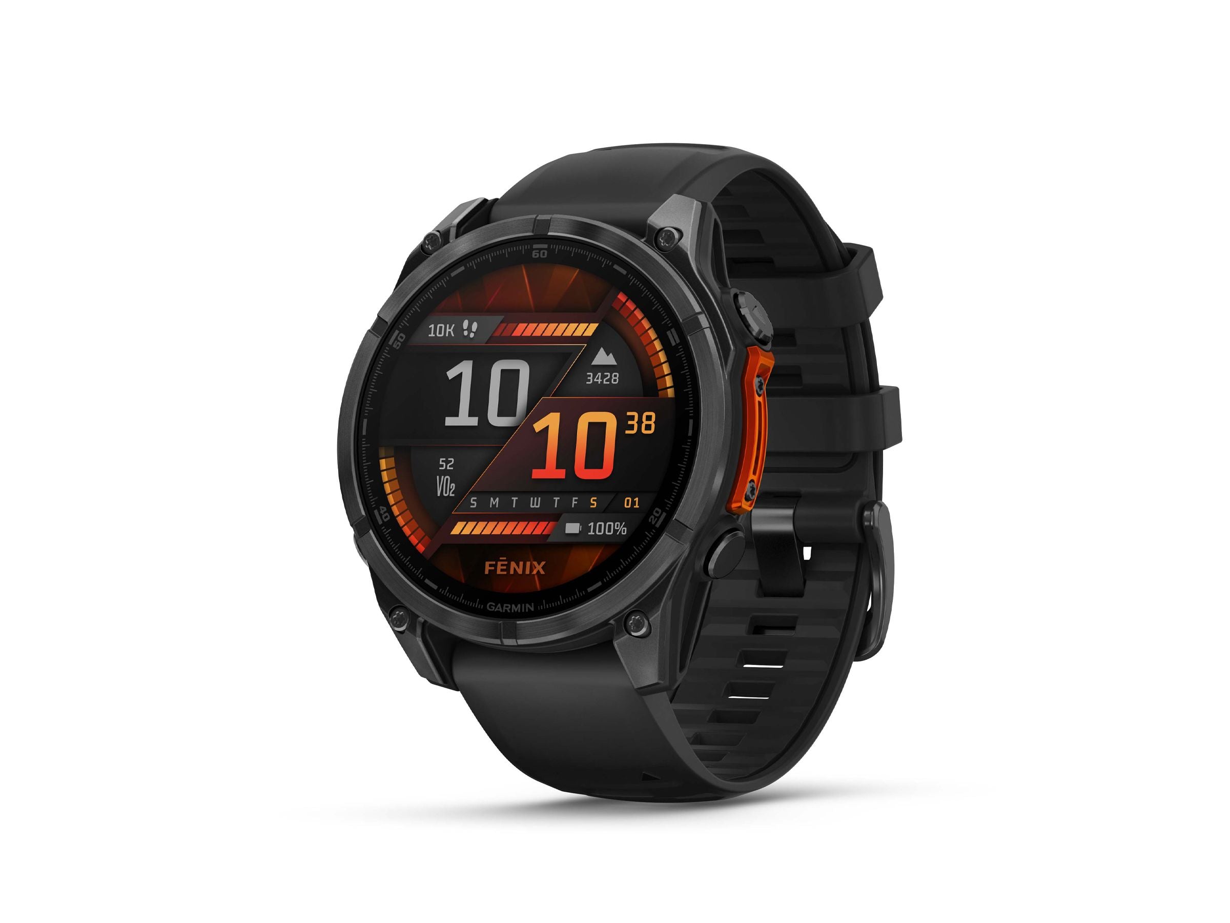 Garmin fenix 8 Smartwatch - 47mm AMOLED Slate Gray with Black Silicone Band